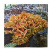 Oranje Kip van de Bossen Paddestoel Tegeltje (Voorkant)