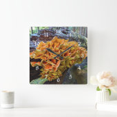 Oranje Kip van de Bossen Paddestoel Vierkante Klok (Huis)