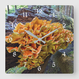 Oranje Kip van de Bossen Paddestoel Vierkante Klok