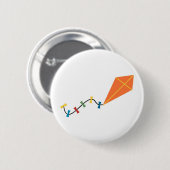 Oranje Kite Ronde Button 5,7 Cm (Voorkant /achterkant)