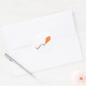 Oranje Kite Ronde Sticker (Envelop)
