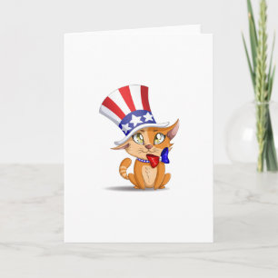 Oranje kitten 4 juli kaart