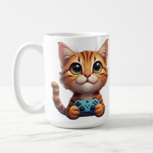 Oranje Kitten Die Game Controller Vasthoudt Gamer Koffiemok