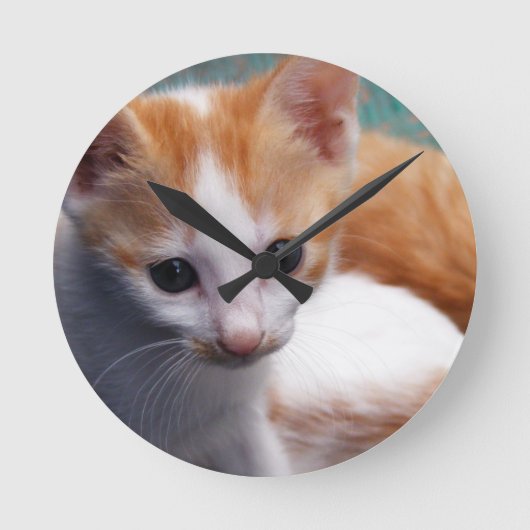 Oranje Kitten-foto Ronde Klok (Voorkant)