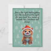 Oranje Kitten in Santa Hat Kerst Flat Kaart (Voorkant)