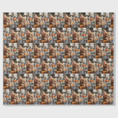 Oranje Kitten Kijken Naar Een Goudvis Cadeaupapier (Vlak)