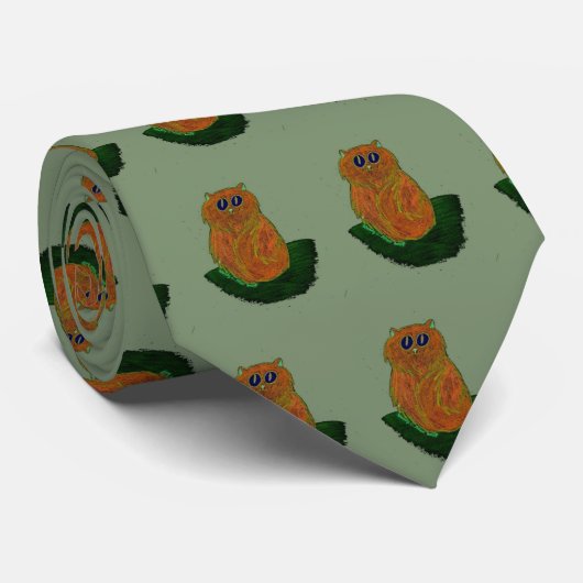 Oranje Kitten op het Stropdas Sage (Opgerold)