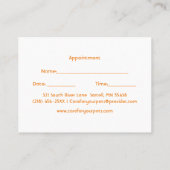 Oranje Kitten Pet Care Afspraak Visitekaartje (Achterkant)