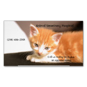 Oranje Kitten Pet Care Services Afspraak Magnetisch Visitekaartje (Voorkant)