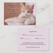 Oranje Kitten Roze Pet Care Afspraak Visitekaartje (Voorkant / Achterkant)