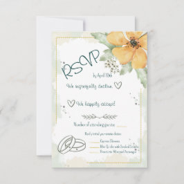 Oranje Klaproos Aquarel Bloemen RSVP Kaartje