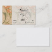 oranje klaprozen art noueveau stijl visitekaartje (Voorkant / Achterkant)