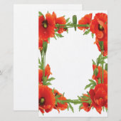 Oranje klaprozen Briefpapier (Voorkant / Achterkant)