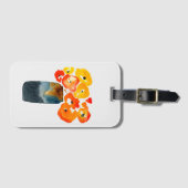 Oranje klaprozen waterverf bagagelabel (Voorkant (horizontaal))