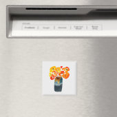 Oranje klaprozen waterverf magneet (Insitu (Vaatwasser))