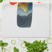 Oranje klaprozen waterverf theedoek (Gevouwen)