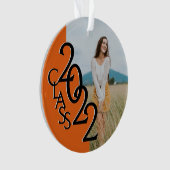 Oranje klasse 2022 Afstuderen Fotoversiering Ornament (voorkant)