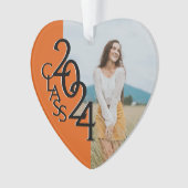 Oranje Klasse 2024 Afstuderen Foto Ornament (voorkant)