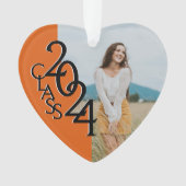 Oranje Klasse 2024 Afstuderen Foto Ornament (voorkant)