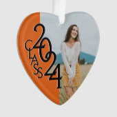 Oranje Klasse 2024 Afstuderen Foto Ornament (voorkant)