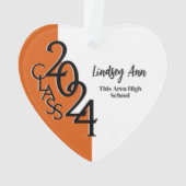 Oranje Klasse 2024 Afstuderen Foto Ornament (achterkant)