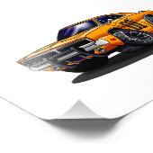 Oranje klassieke spierwagen - Kies achterkleur Foto Afdruk (Hoek)