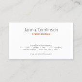 ORANJE KLAVERPATROON VISITEKAARTJE (Achterkant)