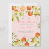 Oranje klein Baby shower Genderneutraal  Kaart (Voorkant)