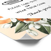 Oranje klein Baby shower maskerblok Poster (Hoek)