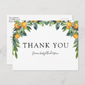 Oranje kleine cutie Baby shower dank u Briefkaart (Voorkant / Achterkant)