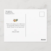 Oranje kleine cutie Baby shower dank u Briefkaart (Achterkant)