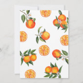 Oranje kleine cutie Citrus 1e verjaardag Kaart (Achterkant)