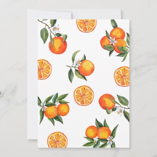 Oranje kleine cutie Citrus 1e verjaardag Kaart (Achterkant)