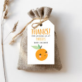 Oranje kleine Cutie Citrus Dank u wel Cadeaulabel