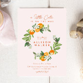 Oranje Kleine Cutie Citrus Roze Baby shower Kaart