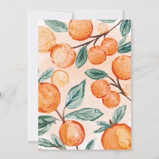 Oranje kleine Cutie VIR 4e verjaardag Kaart (Achterkant)