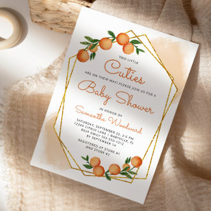 Oranje kleine cuties tweeling citrus Baby shower Kaart