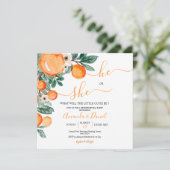 Oranje kleine das Hij of zij onthullen Kaart (Staand voorkant)