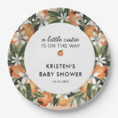 Oranje Kleine Moppie Baby Shower Papieren Borden Papieren Bordje (Voorkant)