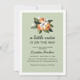 Oranje Kleine Moppie Is Op Weg Baby Shower Uitnodi Kaart