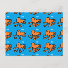 Oranje kleine octopussen van Master C.M.F.B Briefkaart