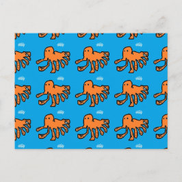 Oranje kleine octopussen van Master C.M.F.B Briefkaart