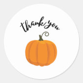 Oranje kleine pompoen Dank u Stickers (Voorkant)