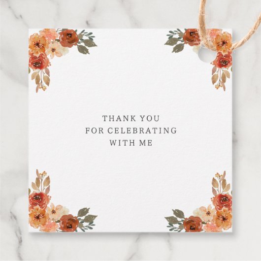 Oranje kleine pompoen geslachtsneutraal Baby showe Bedankjes Labels (Achterkant)