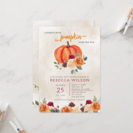 Oranje kleine pompoen geslachtsneutraal Baby showe Kaart