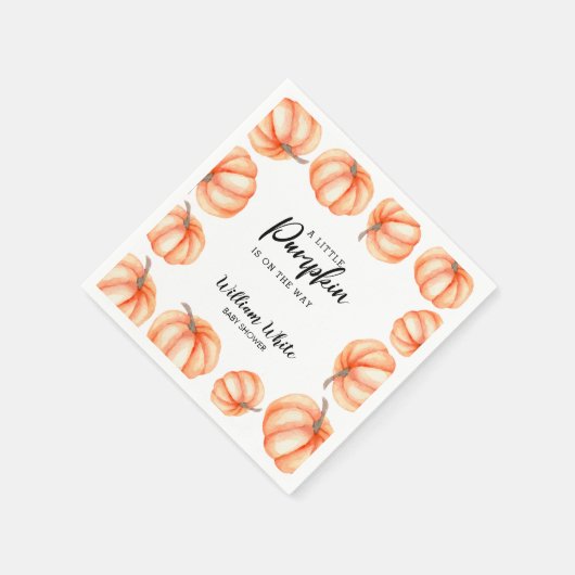Oranje kleine pompoen Halloween Herfst Baby shower Servet (Hoek)