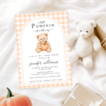 Oranje kleine pompoen teddybeer babyshower