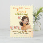 Oranje Kleine Prinses Bal Kaart (Staand voorkant)