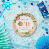 Oranje kleine stropdas 1st Birthday Papieren Bordje (Feest)