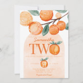 Oranje kleine stropdas die TWEE 2e verjaardag gaat Kaart (Voorkant)